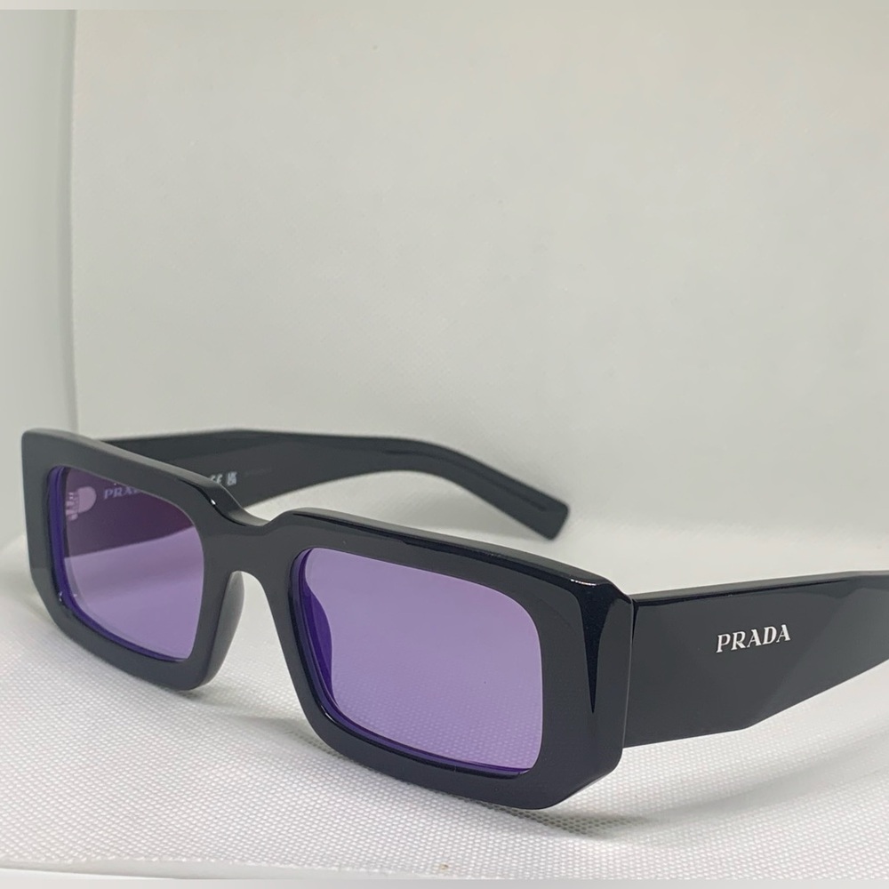 PRADA SYMBOLE PR 06YS Unisex Black / Violet Acetate Sunglasses 54mm UNISEX
